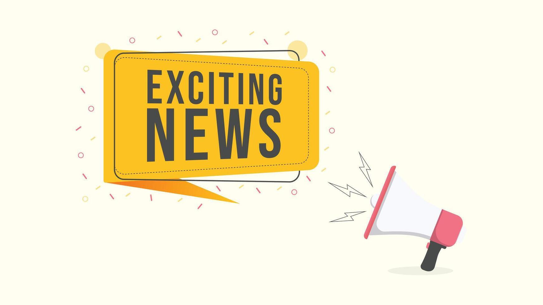 Colorful exciting news background with megaphone perfect for promotions announcements updates marketing materials and social media engagement with modern design style vector