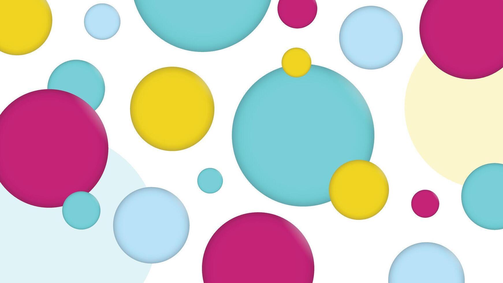 Bright and playful abstract background featuring colorful floating circles ideal for creative projects, kids themes, digital graphics, and fun designs vector