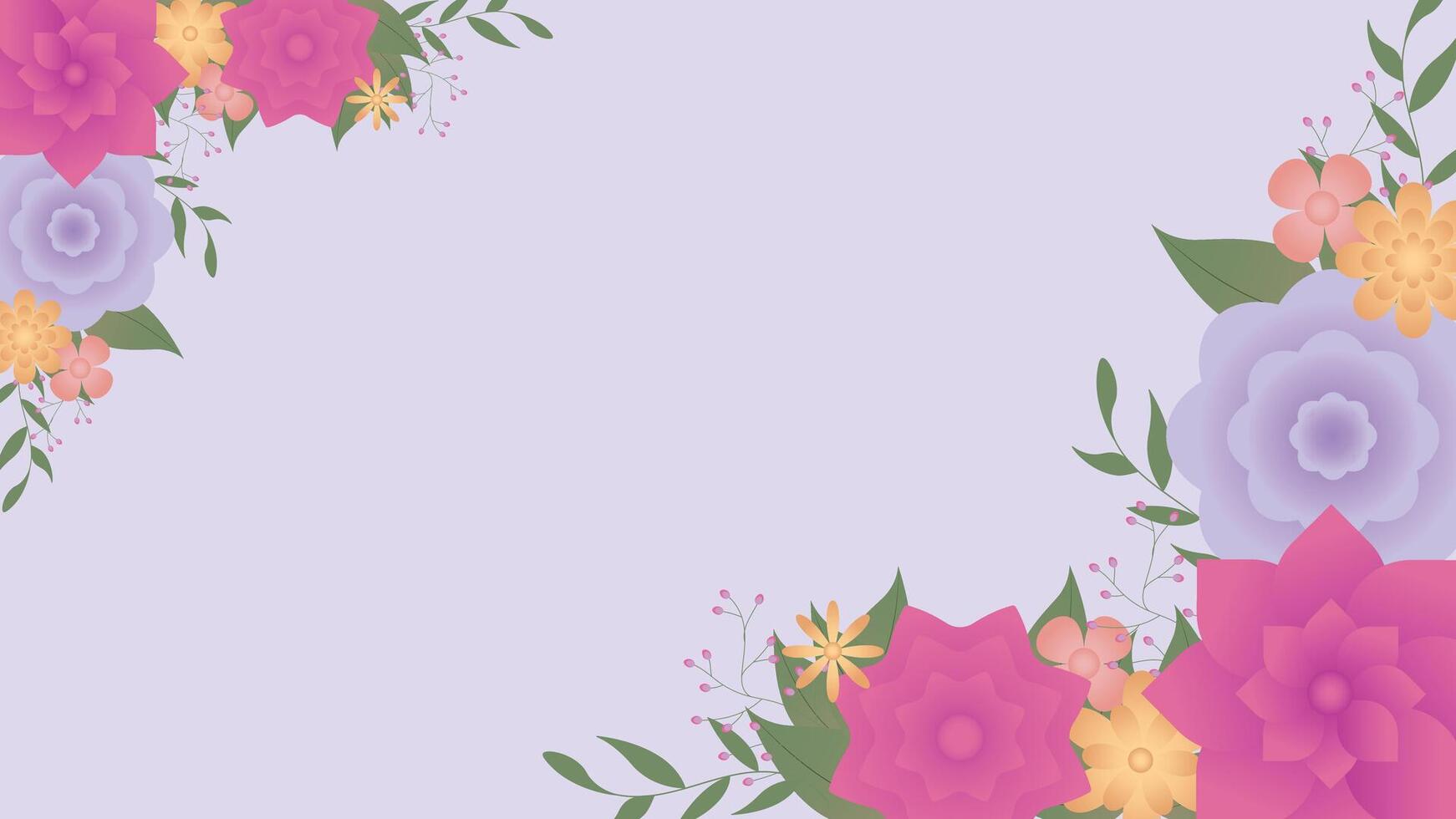 Beautiful pastel background featuring colorful floral arrangements and green leaves perfect for invitations greeting cards digital art and seasonal decorative projects vector