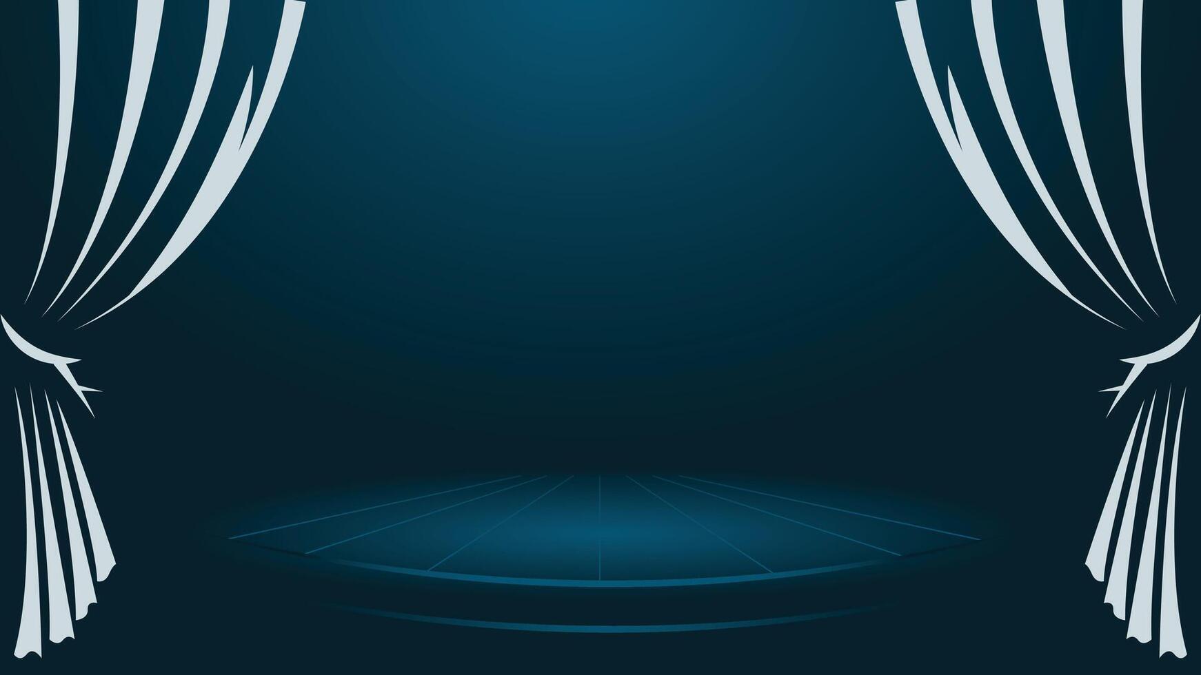 Elegant stage background with open curtains and spotlight lighting perfect for theater presentations shows performances and dramatic digital or event design themes vector