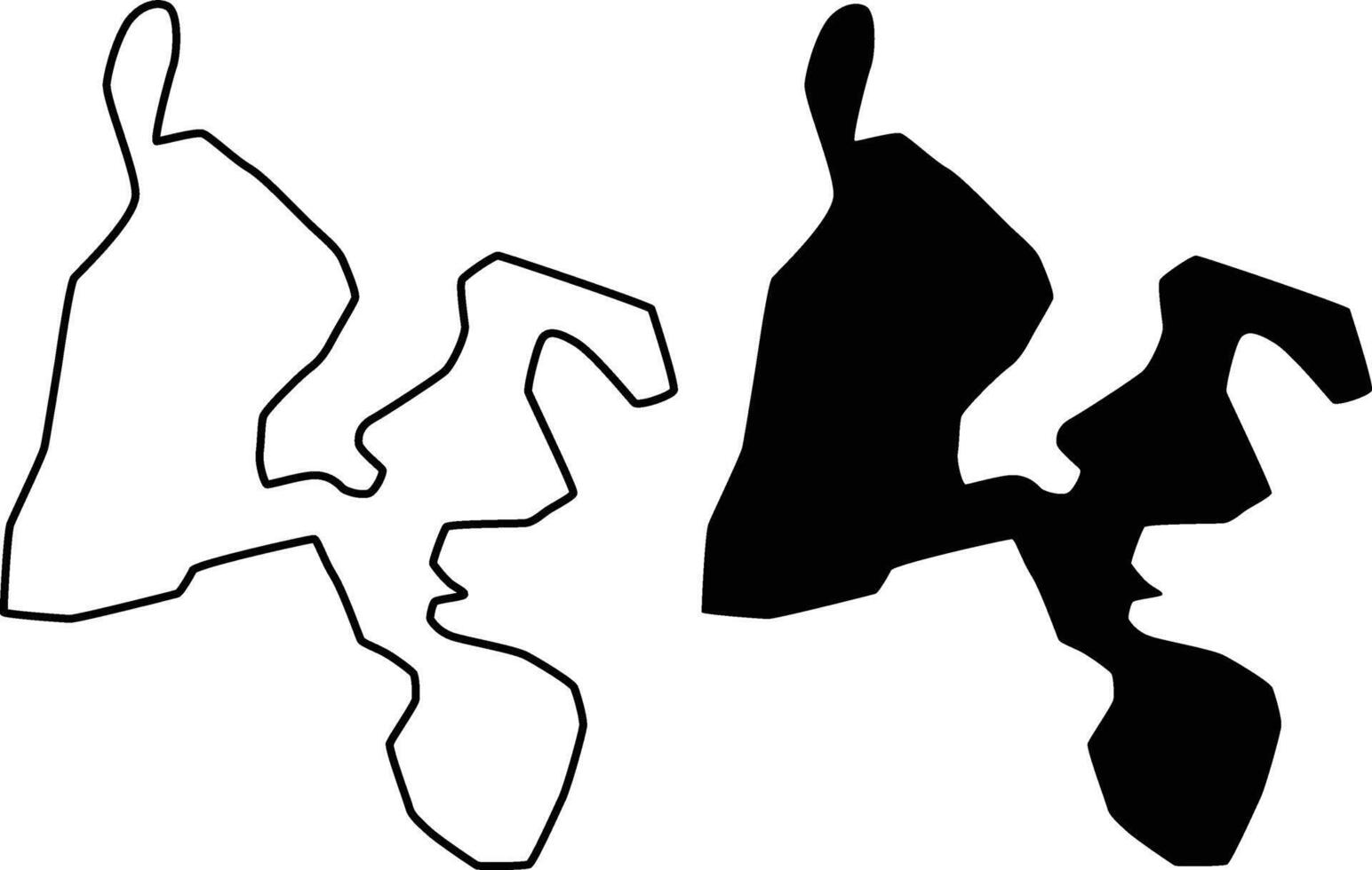 Gun Lake Michigan Map Artwork in Simple Flat and Outline Design Styles vector