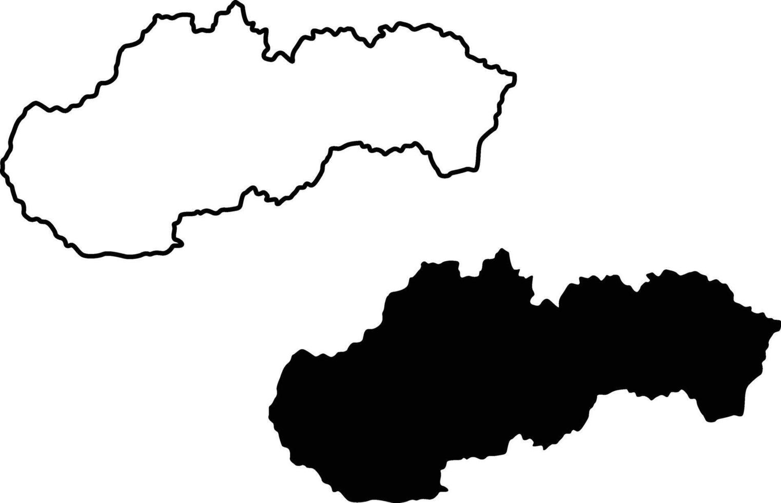 Slovakia Country Map Silhouette Flat and Outline Design vector