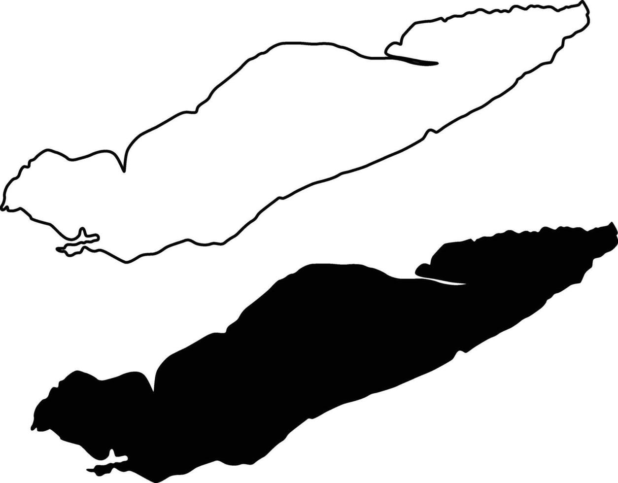 Lake Erie Map Silhouette Flat and Outline Design vector