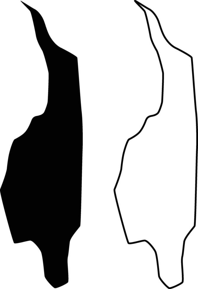 Shoodic Lake Maine Map Silhouette Flat and Outline Design vector