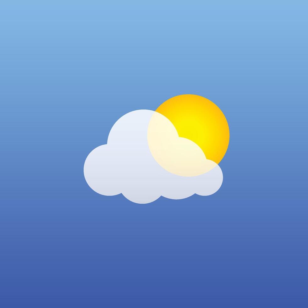 Cloud Plus Sun Illustration vector