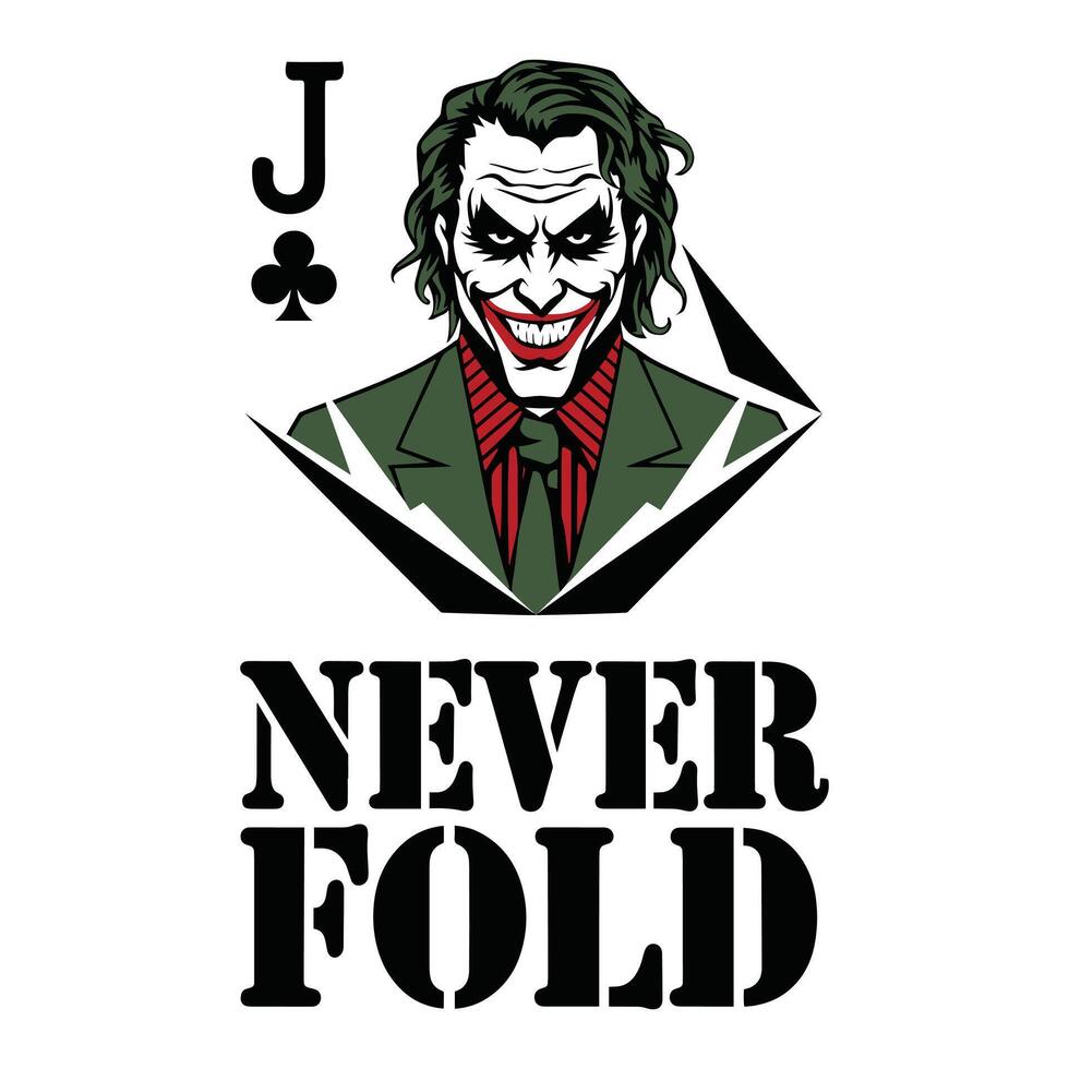 Never Fold T Shirt Design Joker Card vector