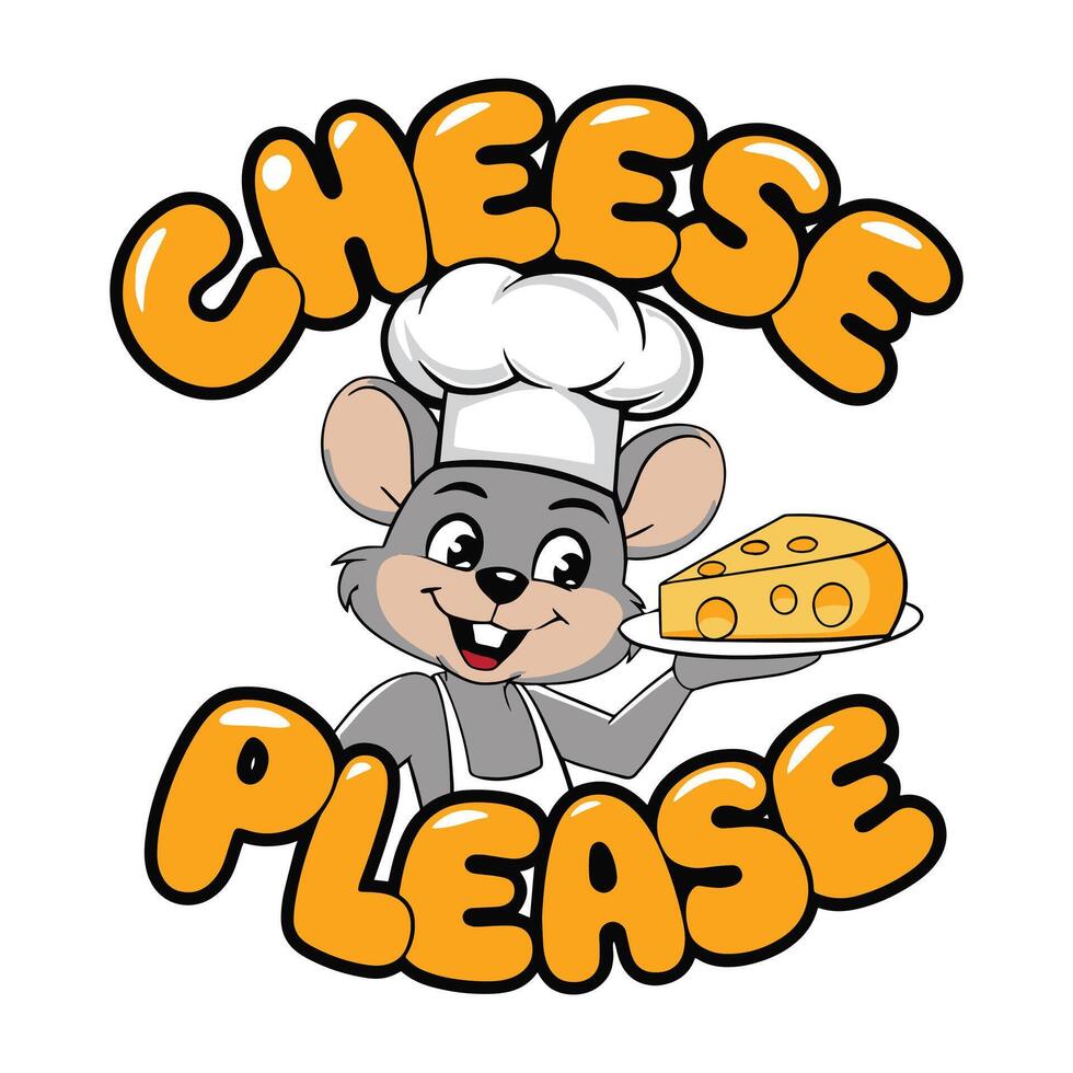 Cheese Please T Shirt Design Mouse Cheese vector