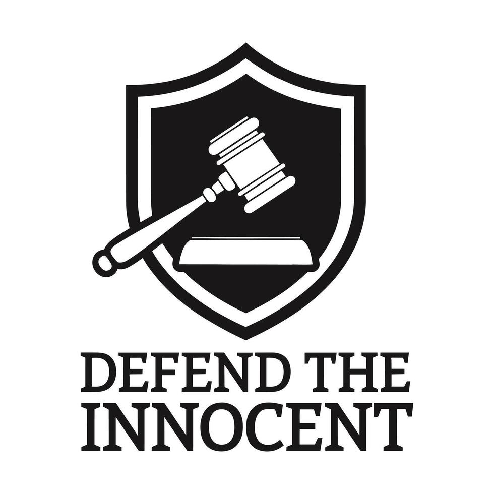 Defend The Innocent T Shirt Design Gavel vector