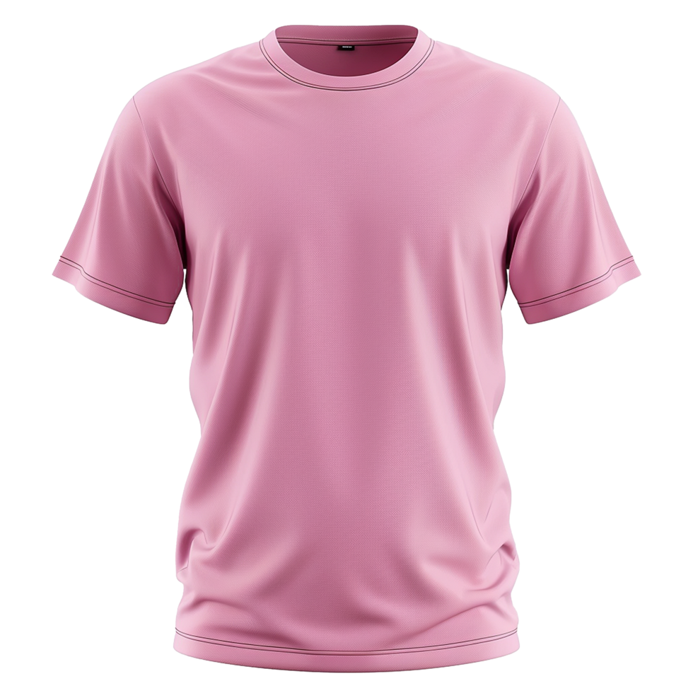 Pink Short Sleeve Crew Neck TShirt Mockup for Fashion Design and Branding png