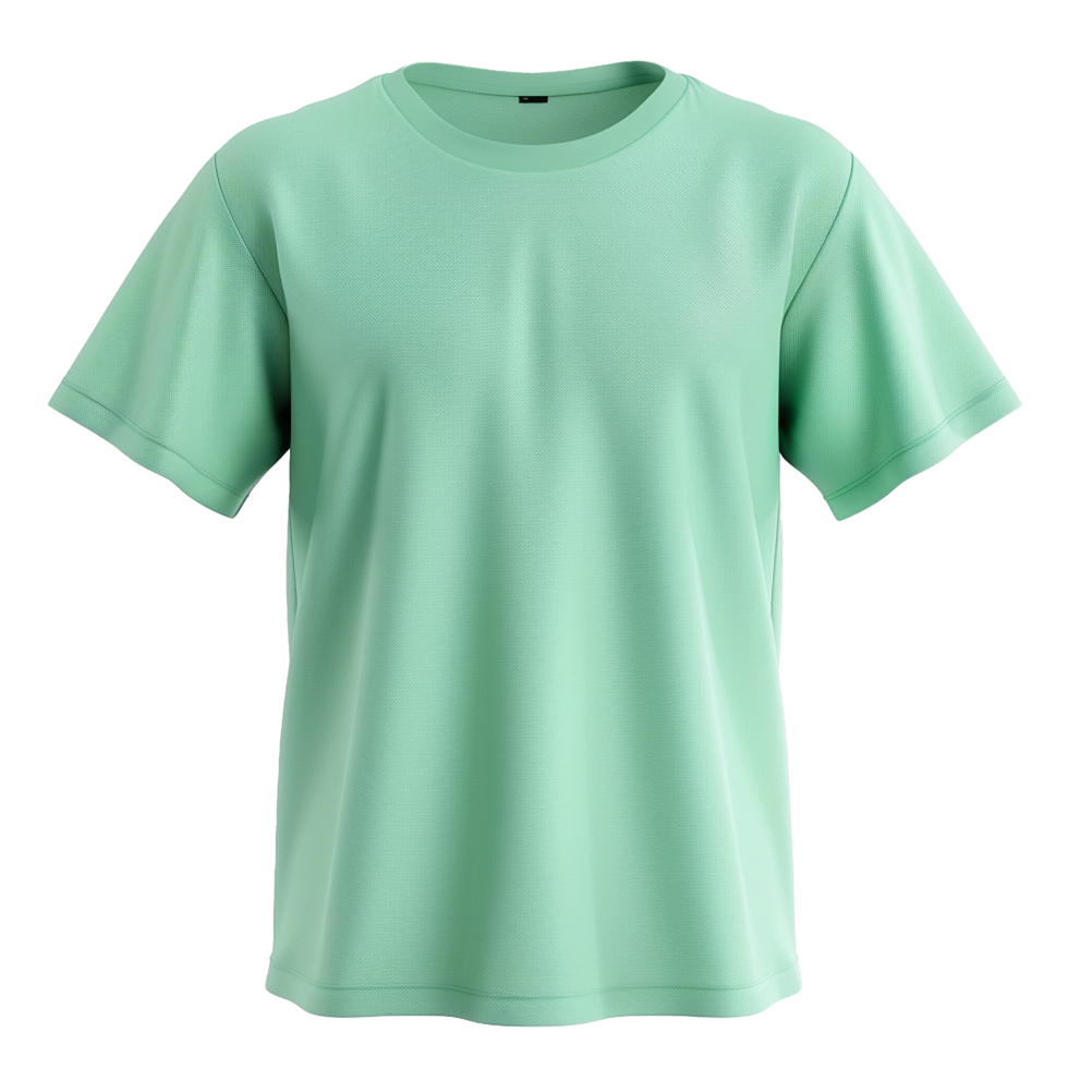 A Simple Mint Green Short Sleeve TShirt Mockup for Fashion and Design Presentations png
