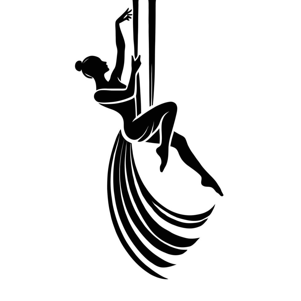A silhouette of a woman on a pole vector