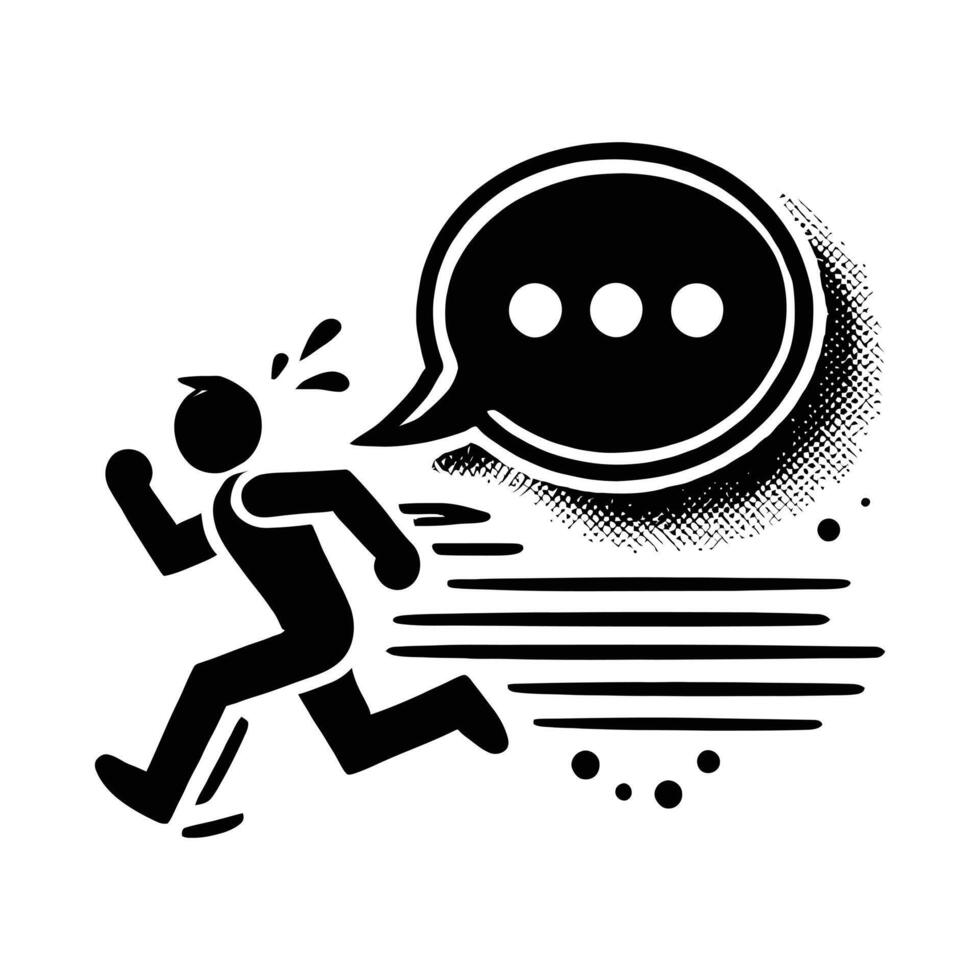A man running with a speech bubble above him vector