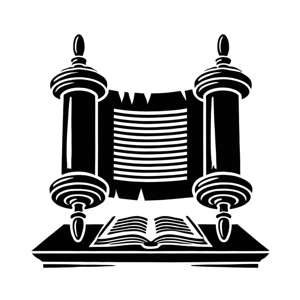 Torah and book of the law illustration vector