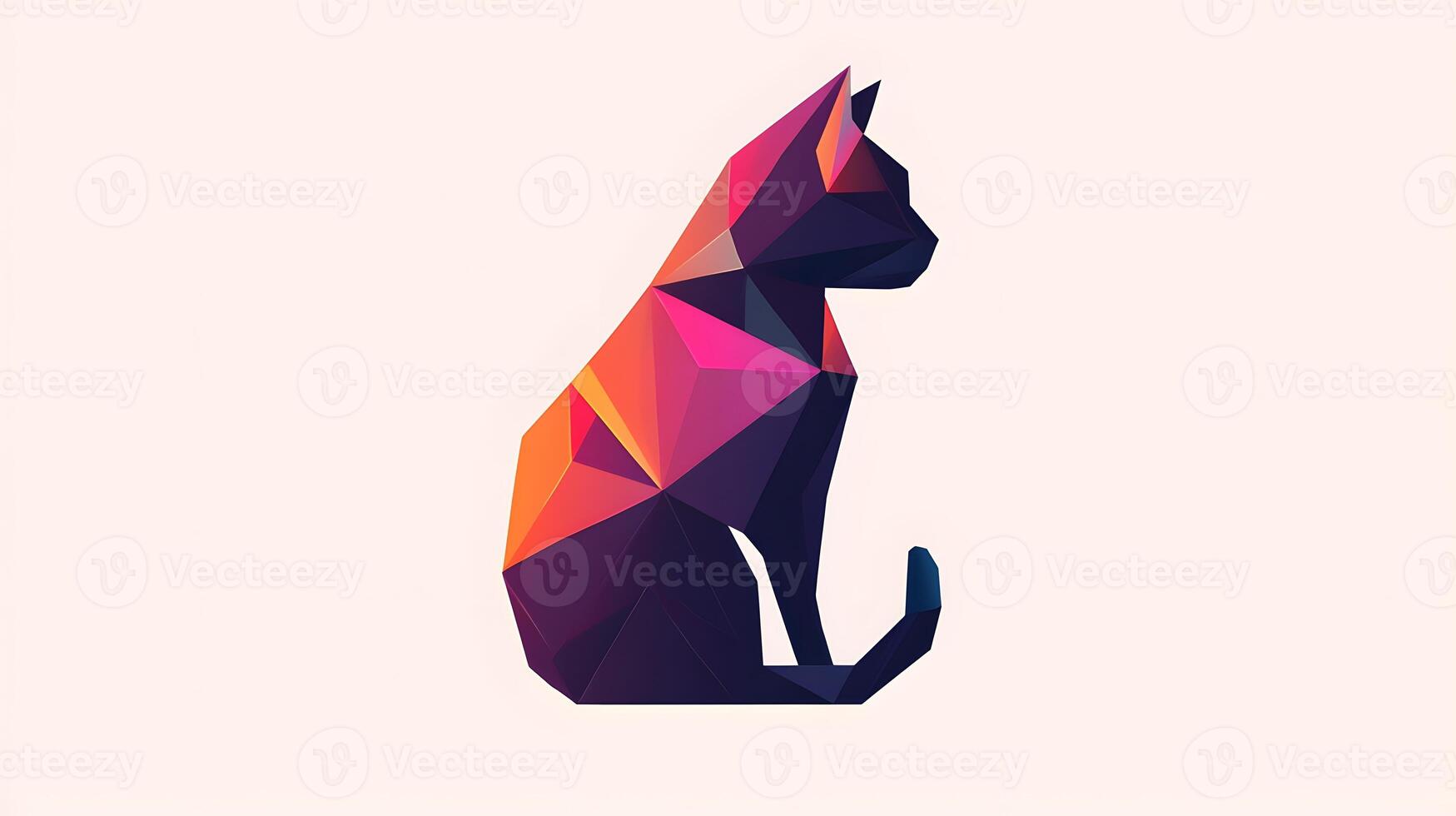 A cat is shown in a low polygonal style photo