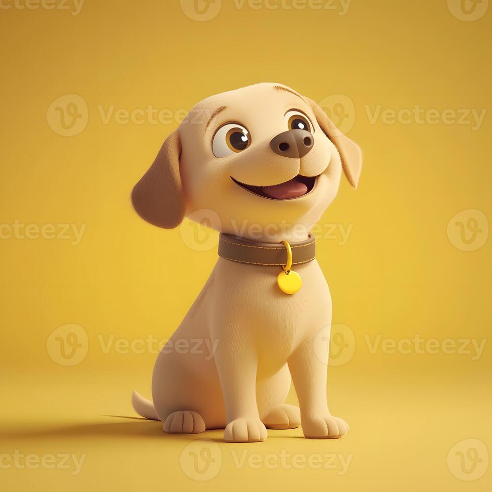 A cartoon dog with a collar and a smile photo