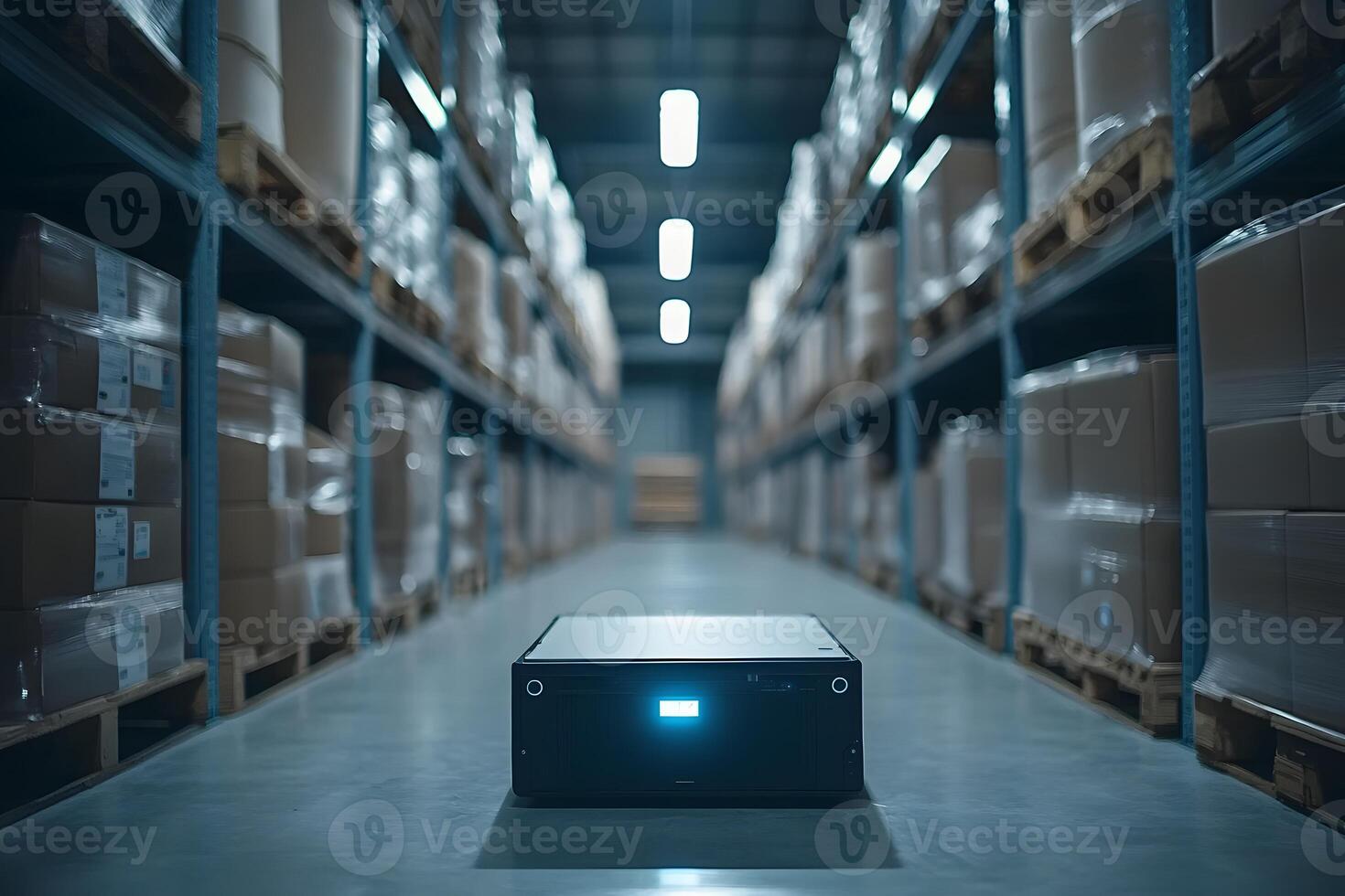 Autonomous Mobile Robot in Modern Warehouse Automated Logistics Inventory Management System photo