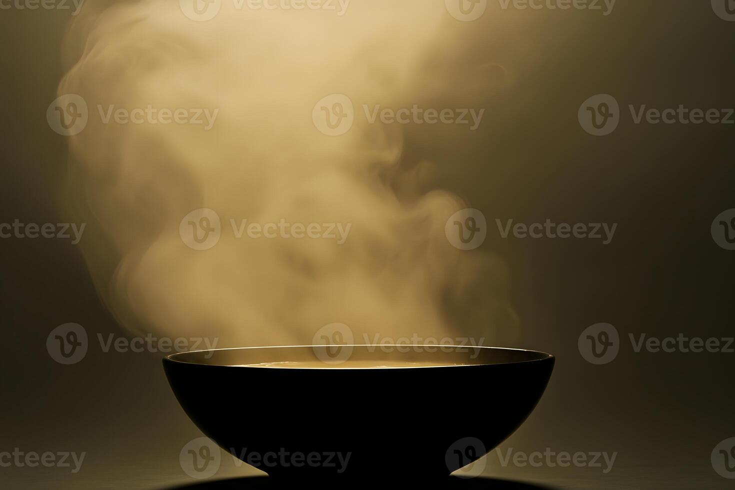 Steaming Hot Soup in Dark Bowl Warm Food Cozy Atmosphere Culinary Image photo
