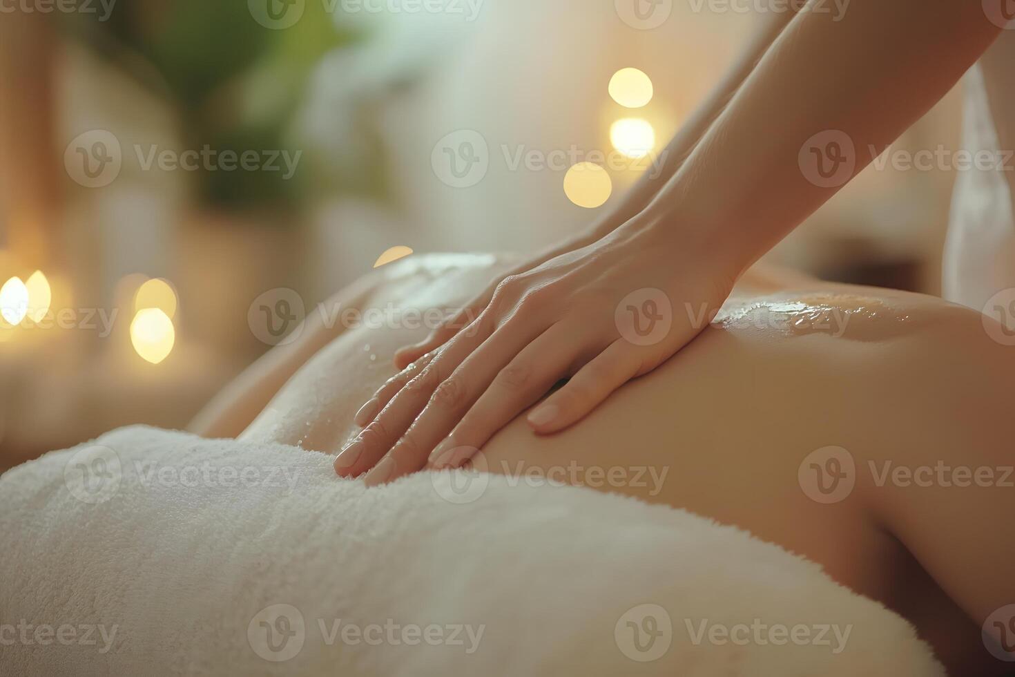Relaxing Back Massage at Luxurious Spa Wellness Oil Treatment and Body Care photo