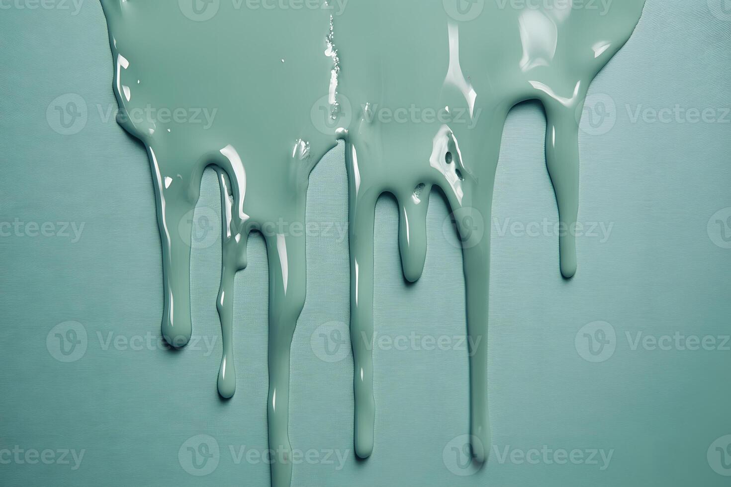 Abstract Dripping Paint Texture Teal Green Color Fluid Background Art Design photo