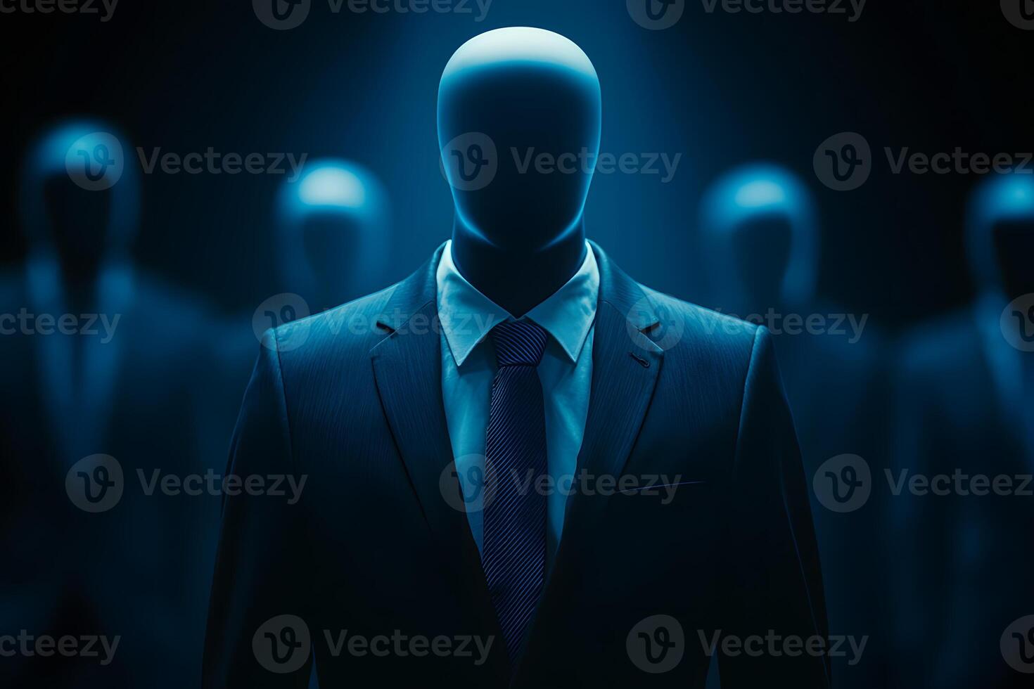 A man in a suit and tie standing in front of a group of people photo