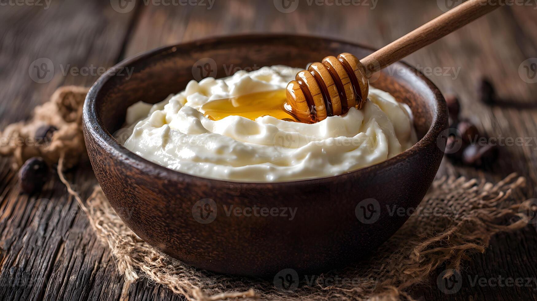 Yogurt with honey photo
