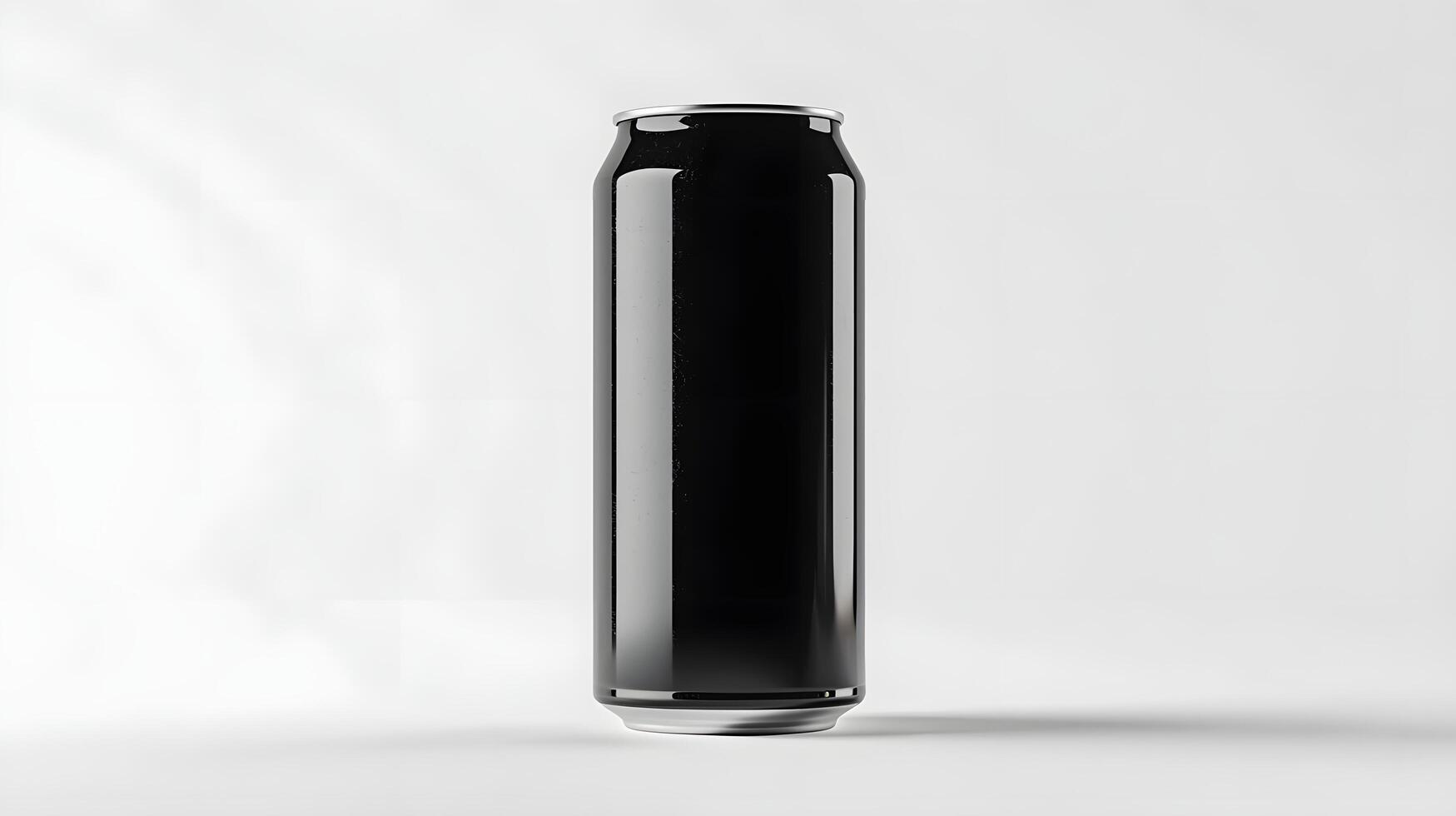 Sleek Black Aluminum Beverage Can Mockup Perfect for Branding and Design Projects photo