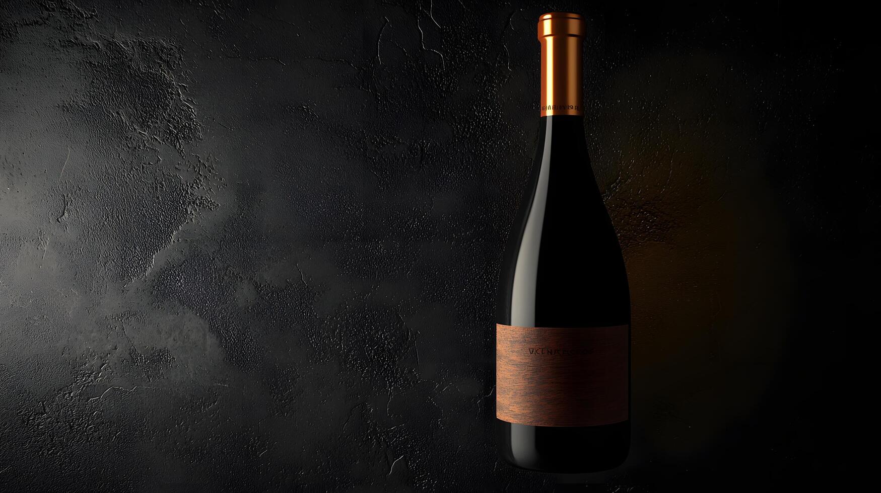 Elegant Red Wine Bottle on Dark Textured Background Wine Label Design Beverage Photography photo