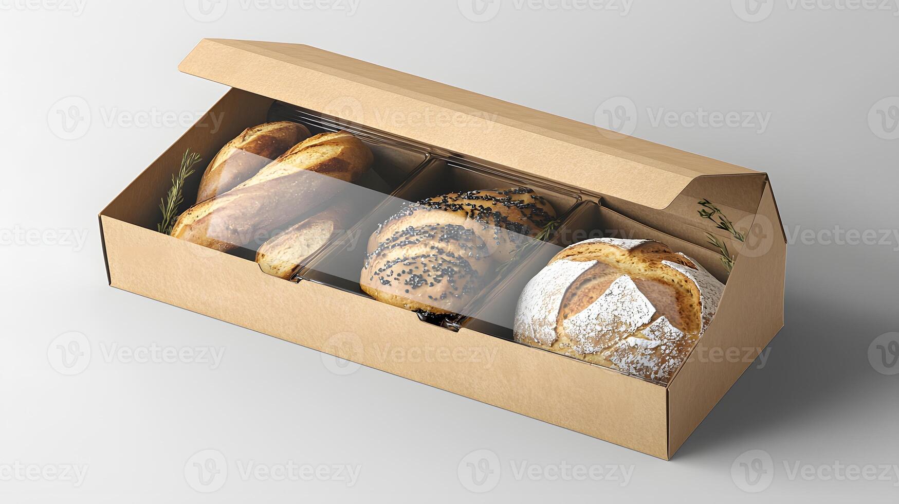 Assorted Artisan Breads in Eco Friendly Cardboard Gift Box with Window photo