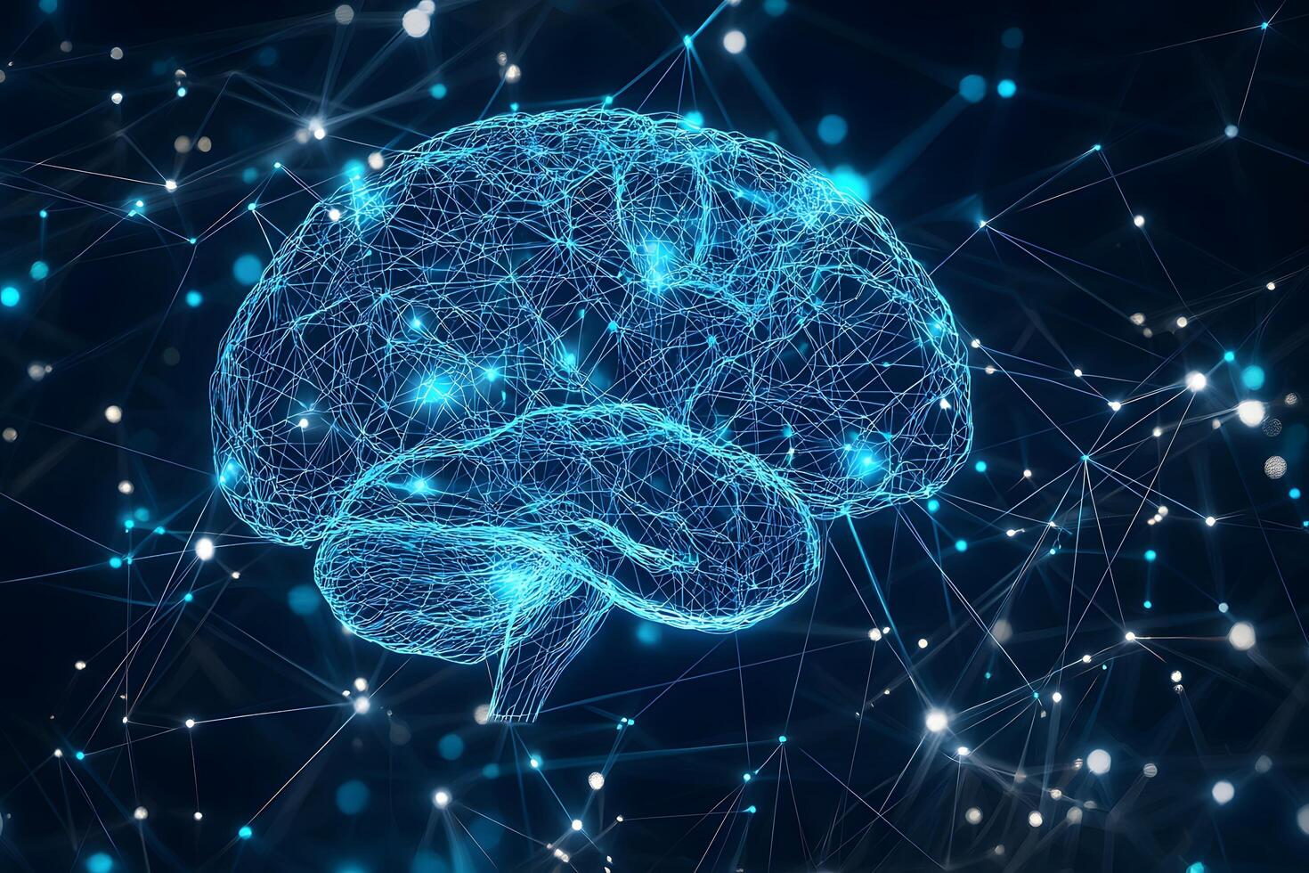 Abstract Digital Brain Network AI Neuroscience Technology Concept photo