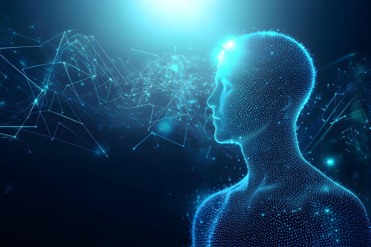 Abstract Digital Human Profile Network Connections AI Concept Futuristic Technology Illustration photo
