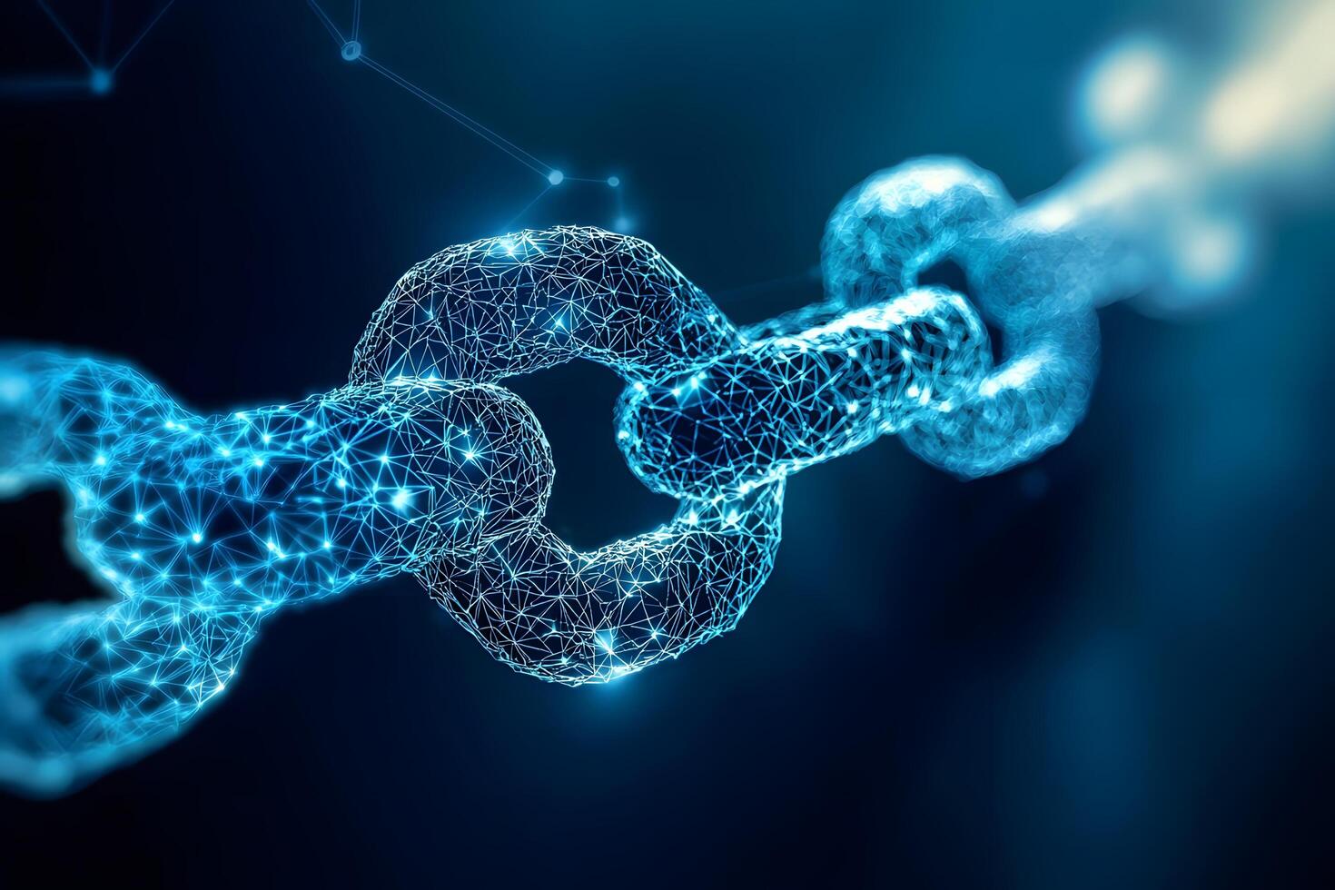 Abstract Digital Chain Link Network Connection Technology Data Security Blockchain Concept photo