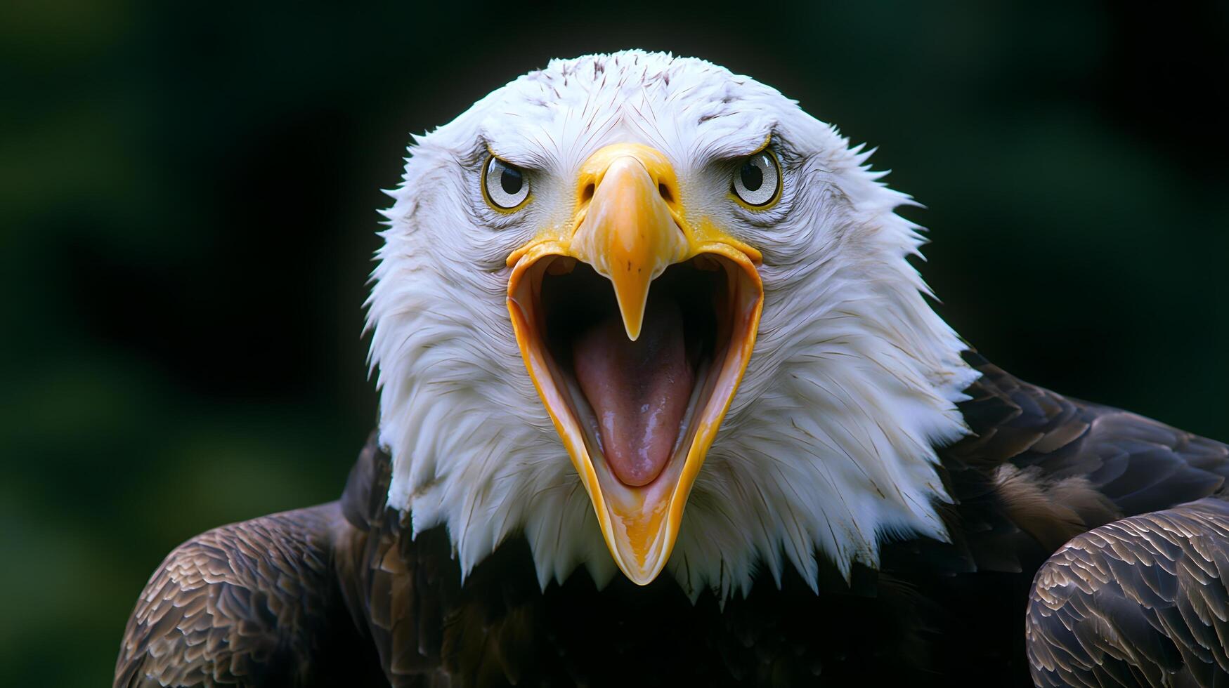 Majestic Bald Eagle Portrait Close up of a Screaming American Eagle with Intense Gaze photo