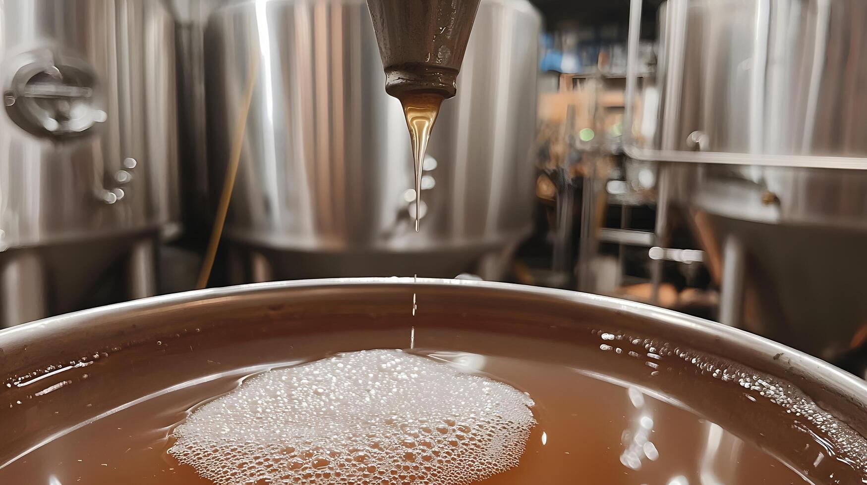 Craft Beer Brewing Process Wort Transfer to Fermentation Tank photo