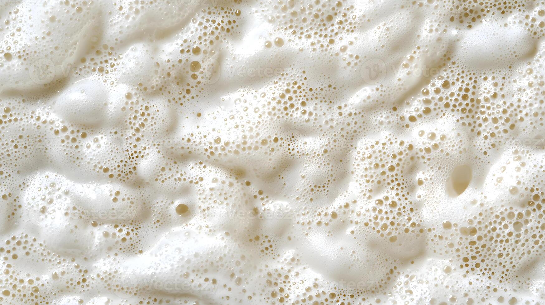 Close up Texture of Creamy White Foam with Air Bubbles Abstract Background photo