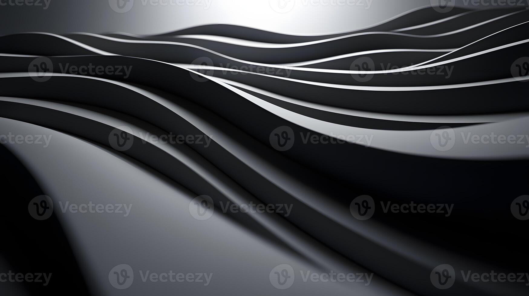 Abstract Dark Grey Wavy Lines Elegant 3D Rendered Background Texture photo