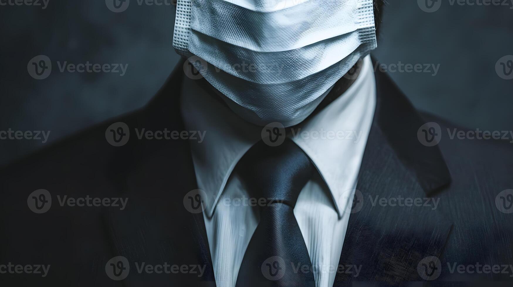 Businessman Wearing Protective Face Mask Close up Studio Shot photo
