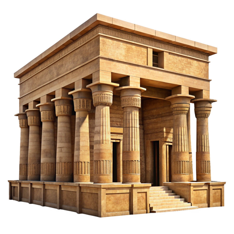 Ancient Egyptian Temple 3D Render HighResolution Image Detailed Architecture and Stonework png
