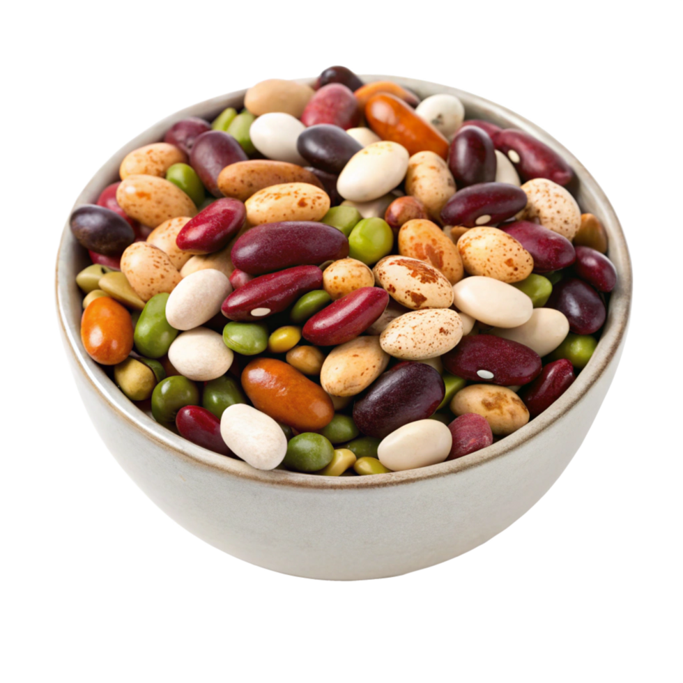 A Bowl of Delicious and Nutritious Assorted Beans png