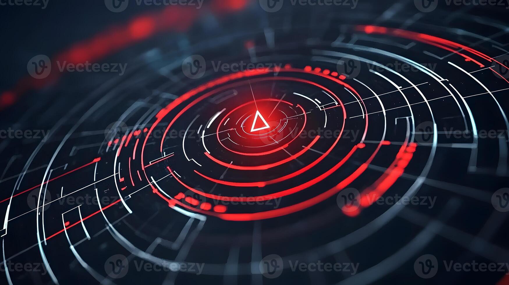 Abstract Red and White Digital HUD Interface Background Futuristic Technology Concept photo
