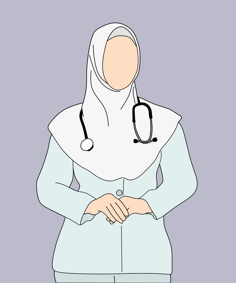 Professional Muslim Doctor Illustration vector