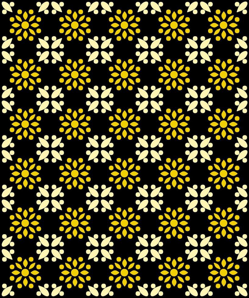 Geometric Green Tiles with Floral AccentsGeometric Yellow Tiles with Floral Accents vector