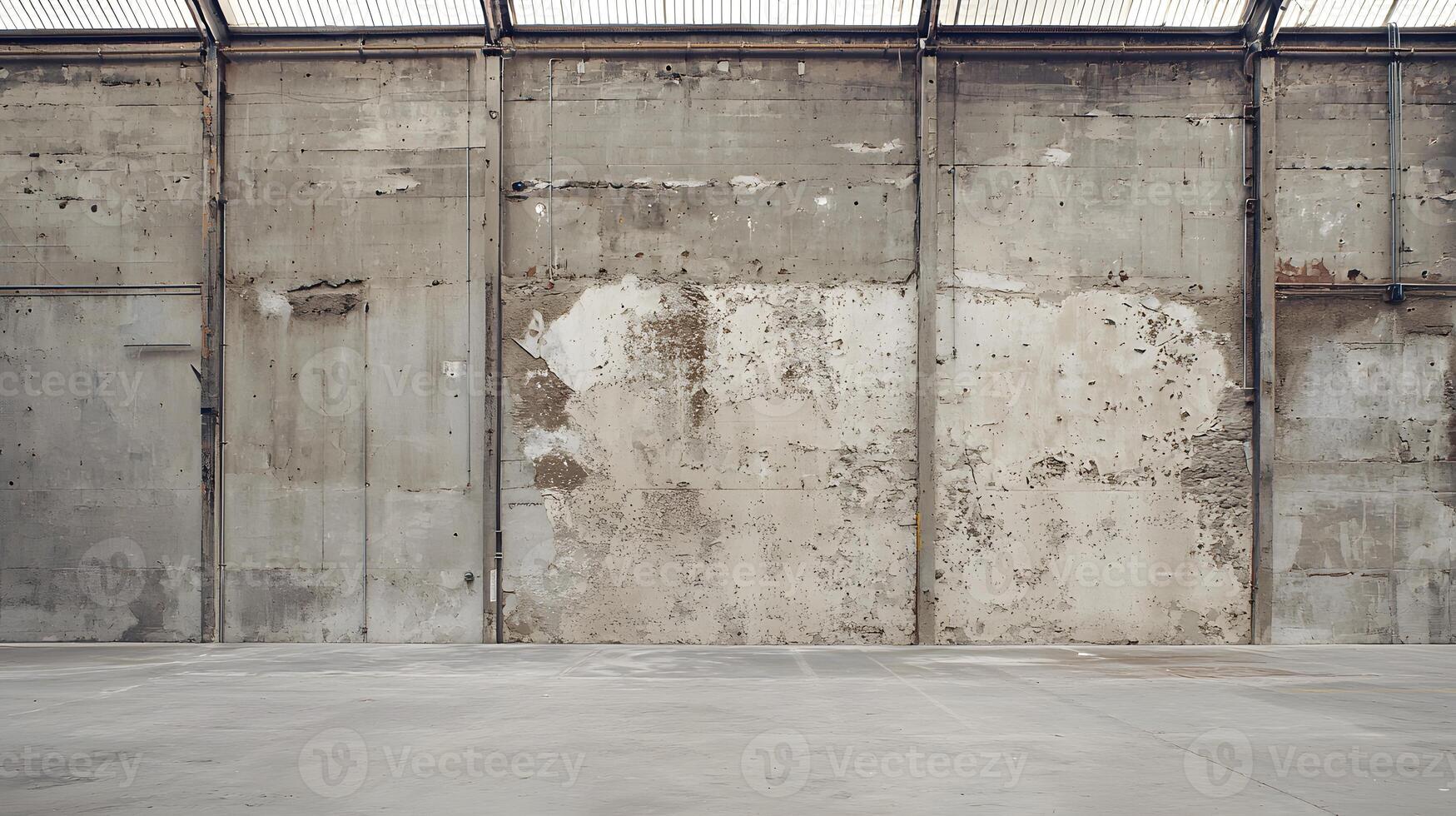 Grungy Industrial Concrete Wall and Floor Texture Background Urban Decay Empty Space photo