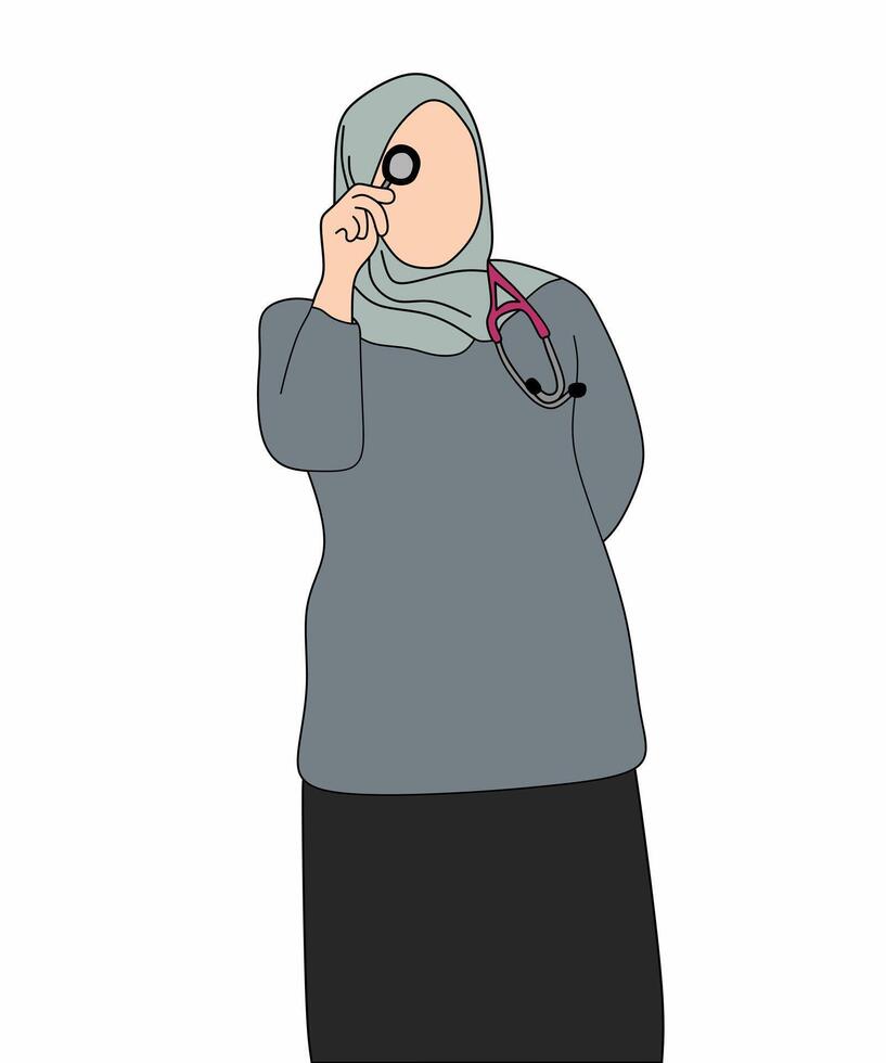 Confident Muslim Doctor with Stethoscope vector