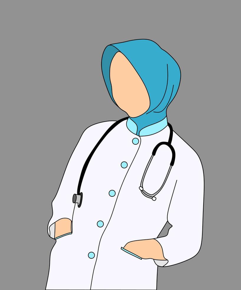 Modern Muslim Woman in Healthcare Profession vector