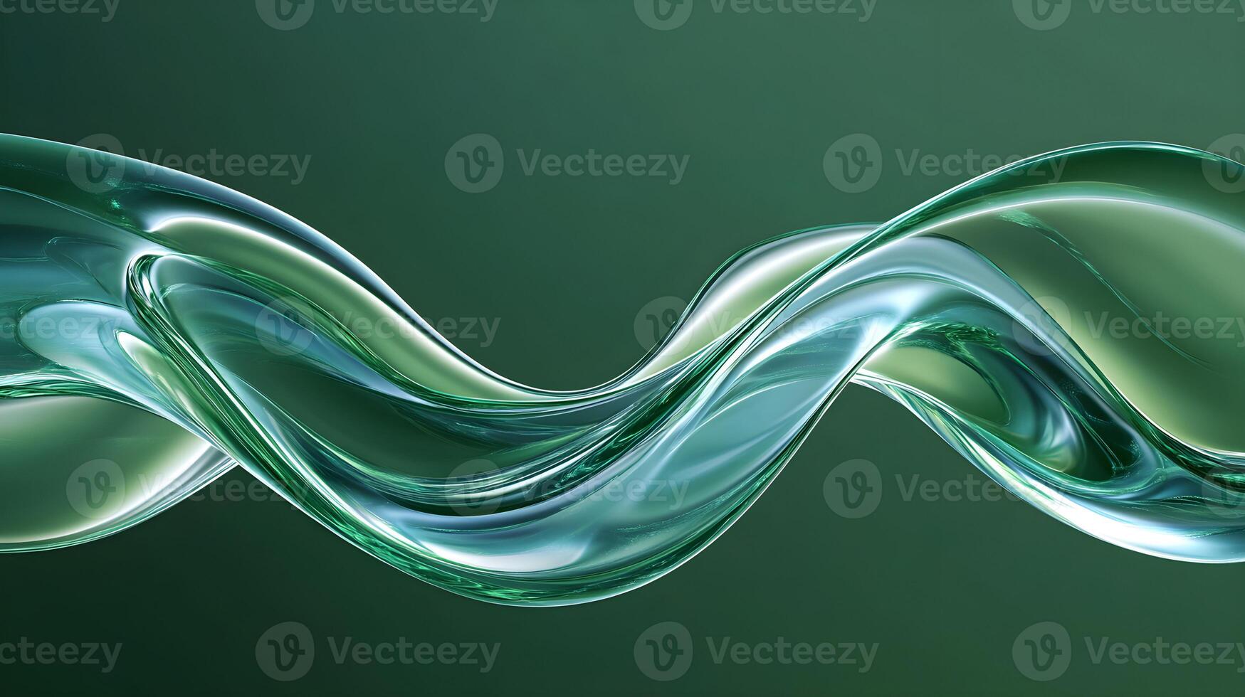 Graceful undulating waves of translucent green glass against a dark backdrop showcasing intricate patterns and organic shapes photo
