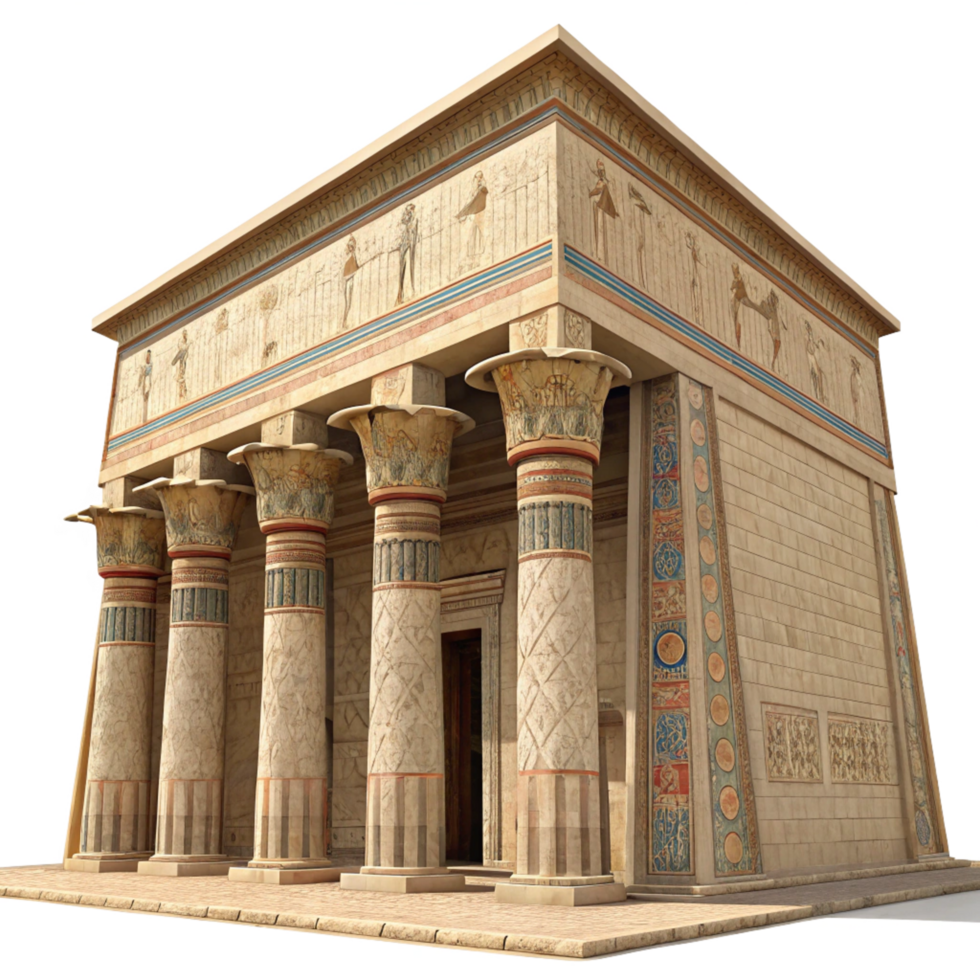 Ancient Egyptian Temple 3D Render High Detail Architecture Design png