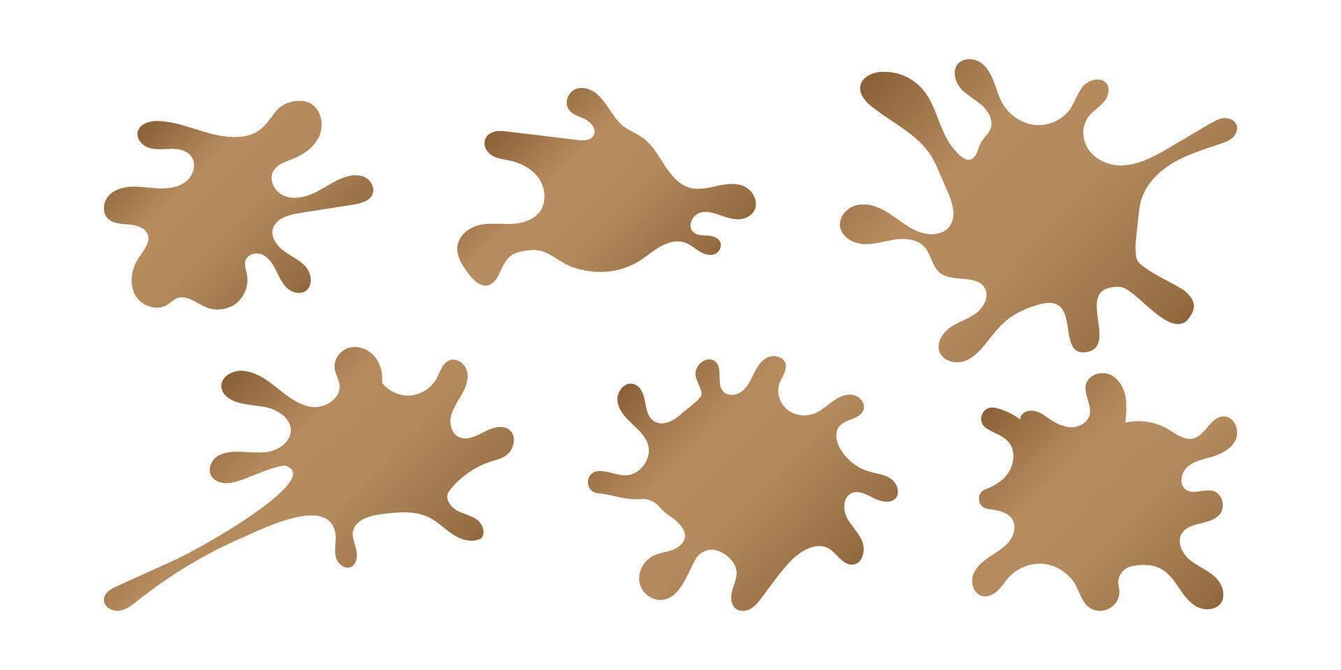 dirt stain, stain icon, ink brown symbol, silhouette of stain splash, mud icon vector