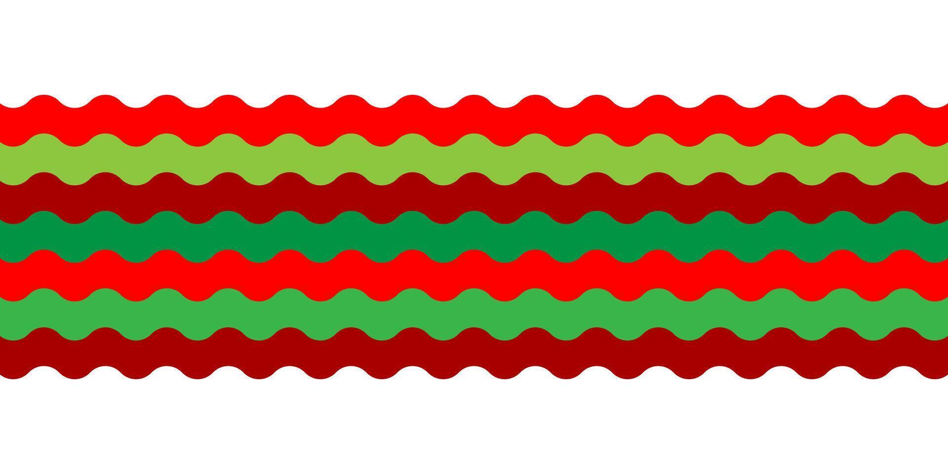 wave red green striped line, wavy pattern, zigzag lines, curve line graphic texture for christmas background vector