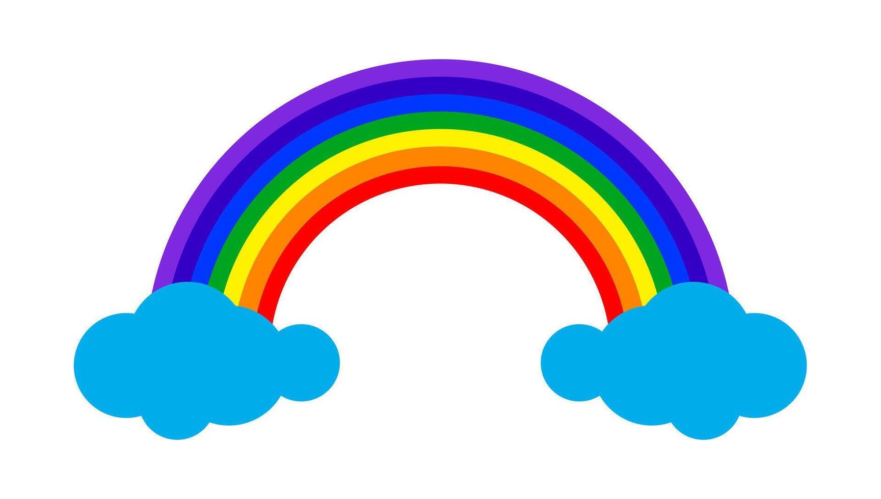 rainbow cloud Illustration, rainbow across and cloud for coloring book, colorful rainbow for kid coloring print vector