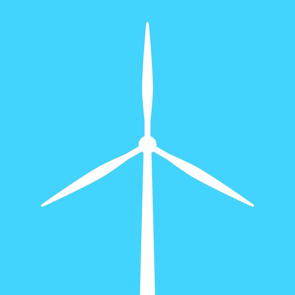 windmill icon, windmill simple shape on light blue background vector